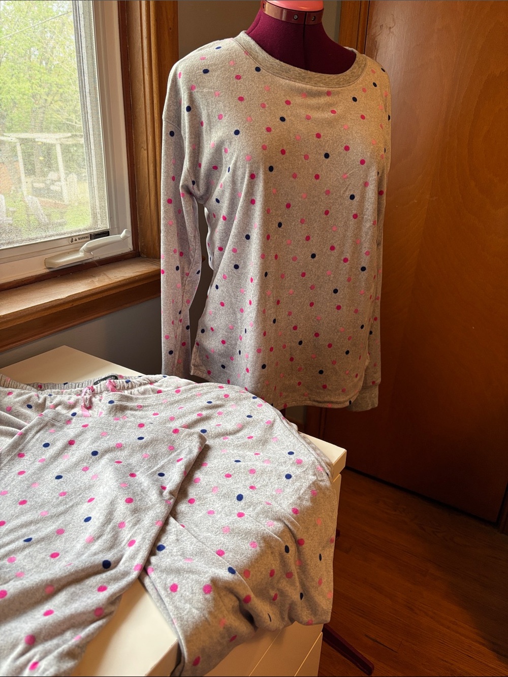 Kate Spade velour polkadot PJ set